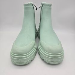 Zara women's aqua rubberized, ankle boots, size 7.5