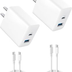 [white] iPhone 17/16 Charger, PACK of 2, 20W Fast USB C Charger