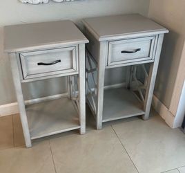 Gray Wood Nightstands - Pair
