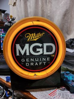VINTAGE MILLER MGD LIGHTED UP SIGN