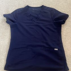 Figs scrub top navy