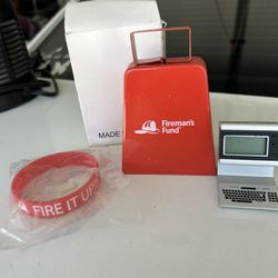 Fireman’s Fund Bell, Bracelet & Clock