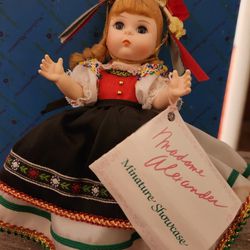 Classic Madame Alexander Doll Poland with stand and in original box