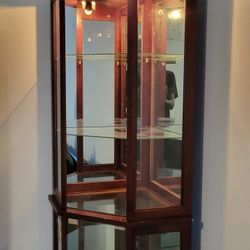 Elegant Hexagonal Glass Cabinet – Great for Collectibles or Decor