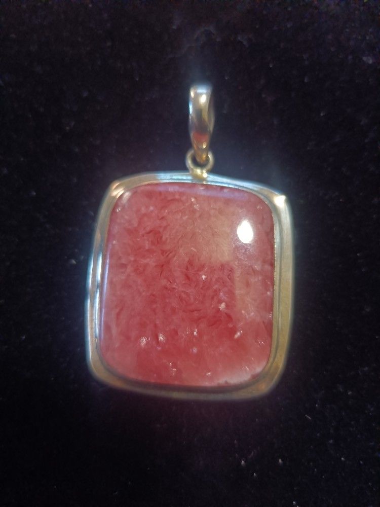 Pendent Sterling Silver With Rhodochrosite 