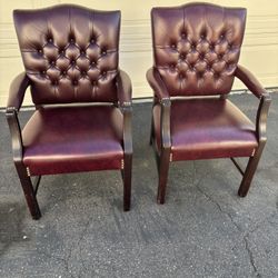Two Chairs Vintage Leather  $160 For Both