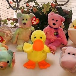 Pastel Ty Beanie Baby Lot Of 9