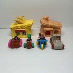 Vintage McDonalds Happy Meal Toys Flintstones Movie Lot 6 House & Vehicle Parts