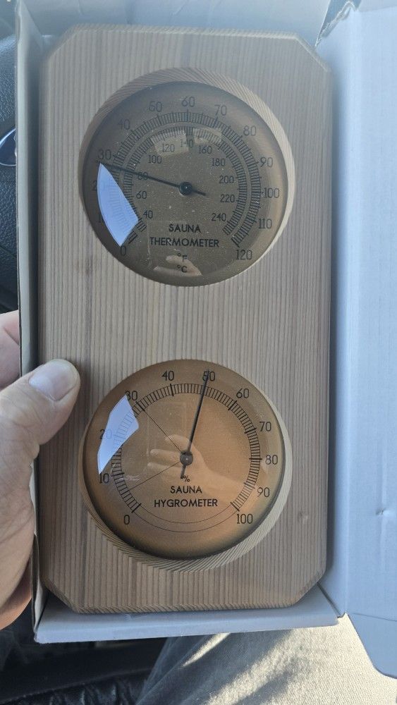 Home Sauna Experience Cedar Sauna Thermometer & Hygrometer