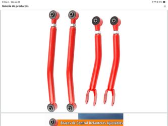 Jeep jl Red Adjustable Front Control Arms Set of 4