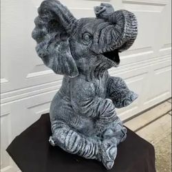 Large, Happy Elephant Statue