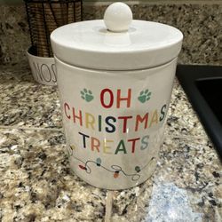 New Christmas Ceramic Pet Treat Canister