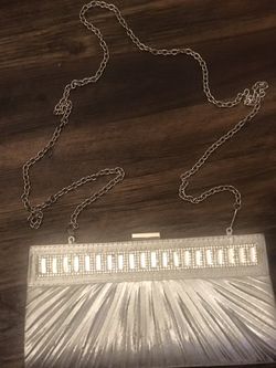 Silver fancy casual shoulder bag