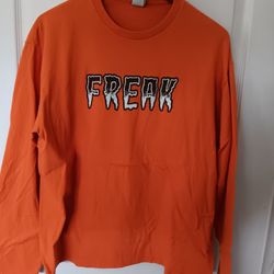 Vintage Freak Halloween Orange Shirt Size Large 