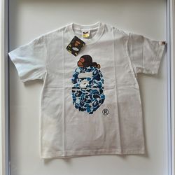 Bape , by bathing ape t-shirt size large ABC camo white/blue
