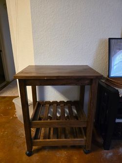 Wooden Kitchen Cart with Shelves