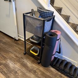Gym Exercise Storage Rolling Cart