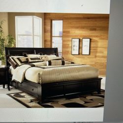 Ashley Martini Bed Queen with Media Chest 