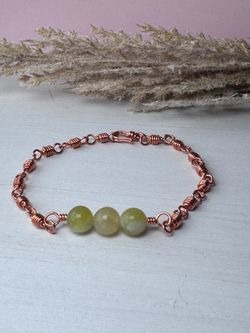 Jade & Copper bracelet