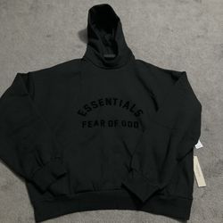 Essentials Fear of God Jet Black Hoodie Size XL oversized fit Brand New with Tags