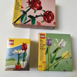Brand new seal box lego three sets  40187 Flower Display 40460 Roses 40461 Tulips