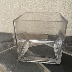 5” Square Glass Vase