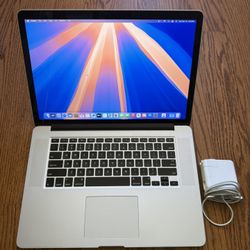 Apple MacBook Pro 15” 2015/16GB RAM/512GB SSD/Fully Functional/Charger/Macos Sequoia