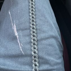 Solid Sterling Silver CZ Baguette and Round Curb Chain Link Bracelet - 8.75"