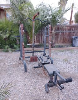 Bench squat rack pulley attachments bench