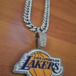 Lakers Basketball 🏀 Iced Chain Necklace 20 Or 24" MANY OTHER TEAMS AVAILABLE SHIPPING AVAILABLE