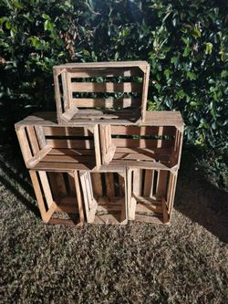 Rustic Wooden Crates Set of 6