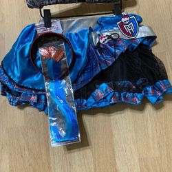 MONSTER HIGH BLACK & BLUE SKIRT TUTU COSTUME.WITH HAIR PLAY GIRLS SIZE 6 -10 NWT
