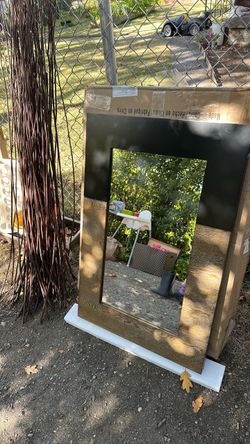 Vanity Mirror wood & black