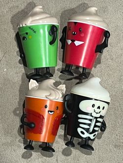 Wendys Kids Meal lot of 4 Frosty Frights Franken Red Vampire brr beast Skeleton