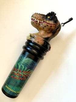 RARE Original 1996 Universal Studios JURASSIC PARK 14” T-REX Drink Cup Sipper
