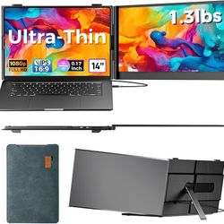 Brand New Unopened    Laptop Screen Extender Ultra-Thin, 14" FHD 1080P Dual Portable Monitor for Laptop, 1.3lbs Lightweight Travel Monitor Extender Fi