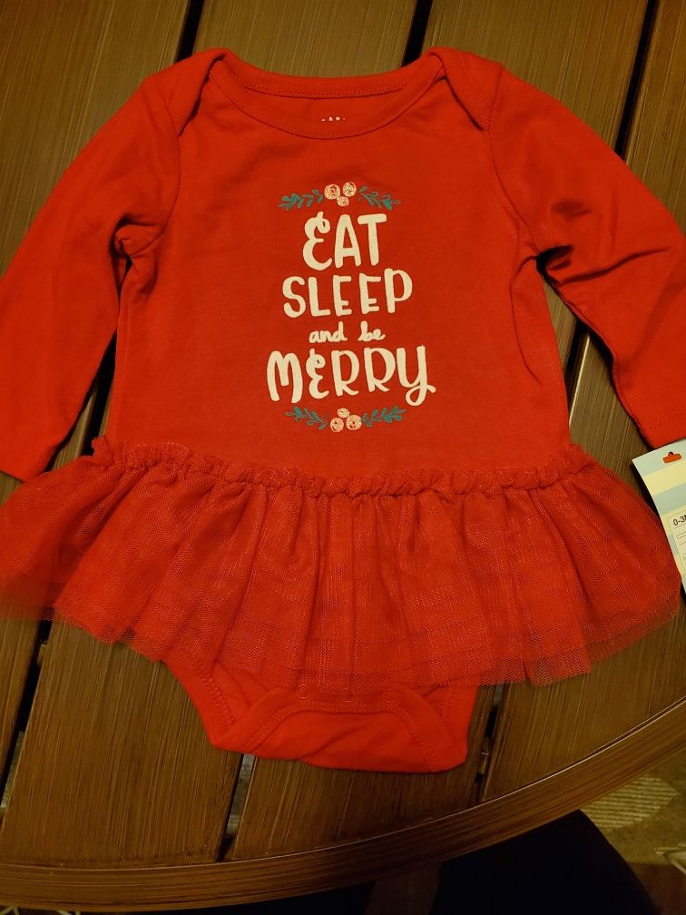 Cat and Jack baby girl Christmas Onesie