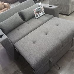 Sofa Futon W/pulloutbed & Cupholders