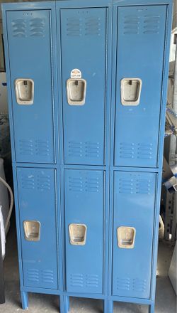 🔥🔥 6-Door Blue Metal Locker Unit • ONLY $95 (Retails $500+) • Gym Garage Staff Storage Organizer