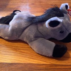LEFTY Democrat Donkey Ty Buddy Beanie Baby Gray 2000 Vintage USA Flag 13" Plush