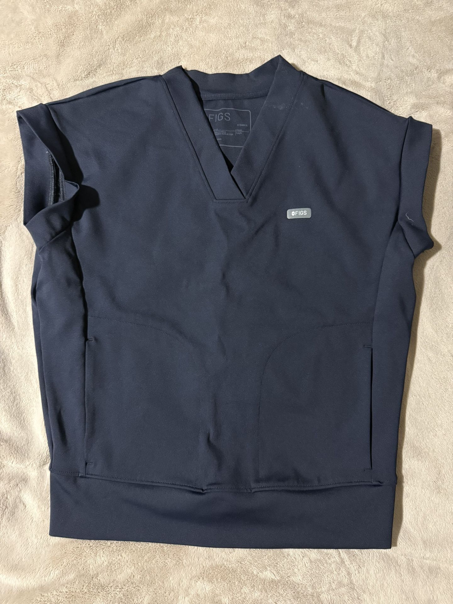 XSmall Figs Navy Scrub Top