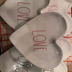 Rae Dunn heart shape ceramic plates