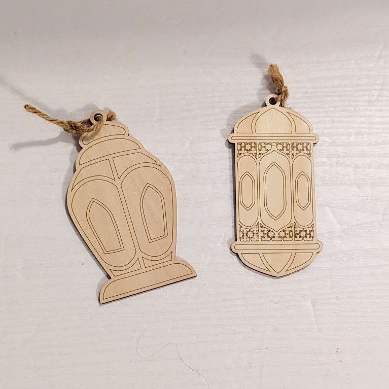 Art Craft Islamic Holiday Ramadan Eid Lantern Ornaments - Wood