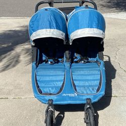 Baby Jogger City Mini GT Double Stroller - Teal/Gray