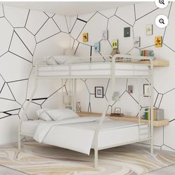 DHP Dusty Twin over Full Metal Bunk Bed, Off White NEW READ DESCRIPTION 