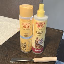 Cat safe shampoo and waterless shampoo and comb