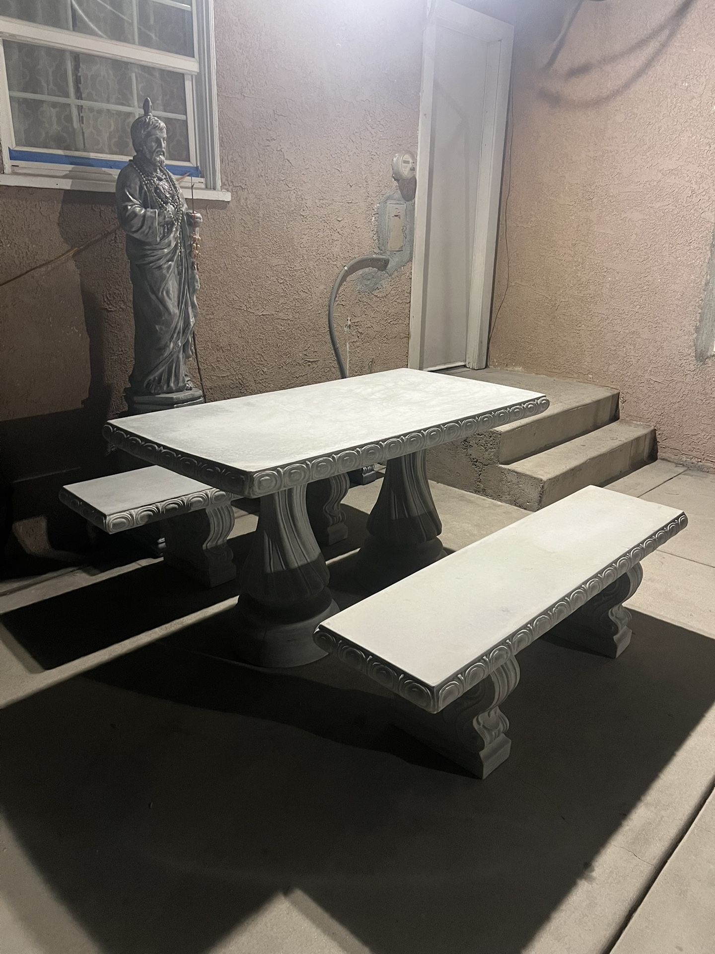 Brand New Concrete Cement Table Set