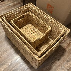 Set Of 3 Wicker Baskets