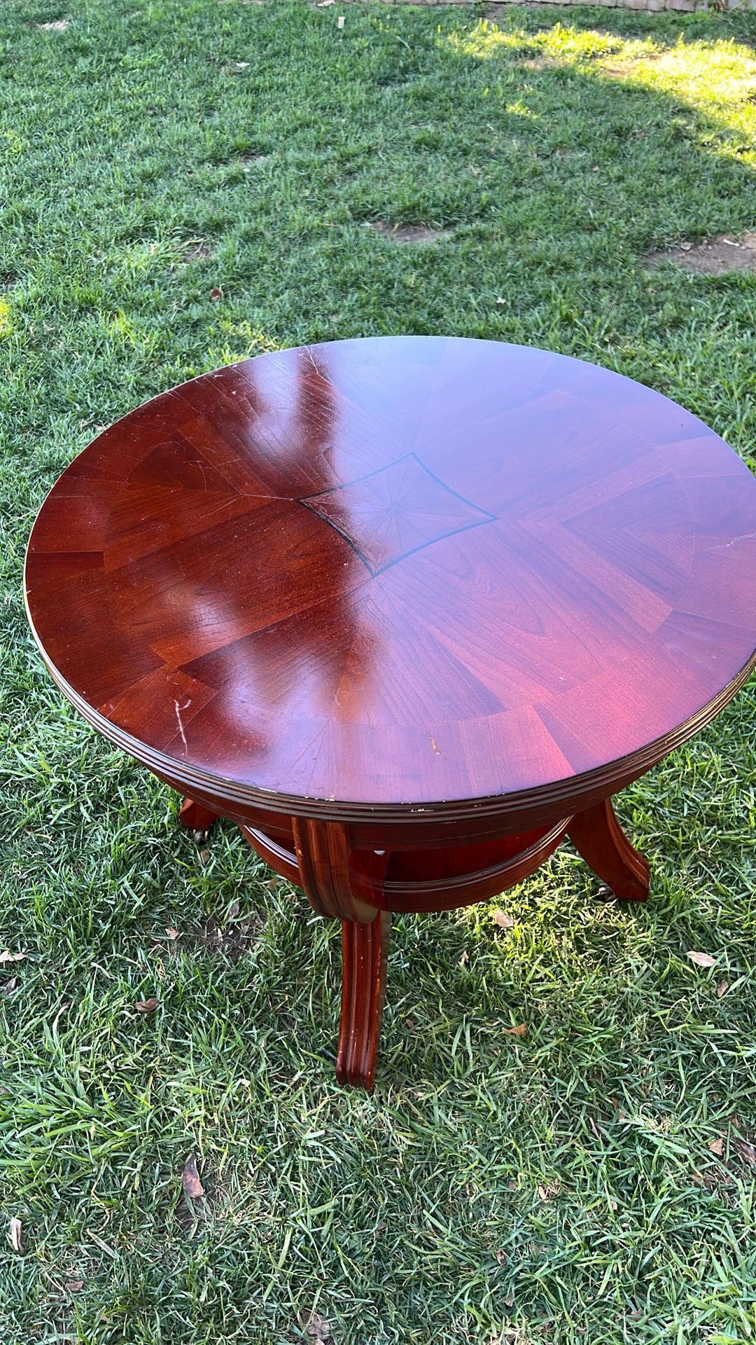 Round Cherry Wood Table 