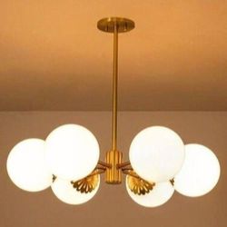 Huoku 6-Light Chandelier With 28.3" X 7.5" Sputnik Style Globe